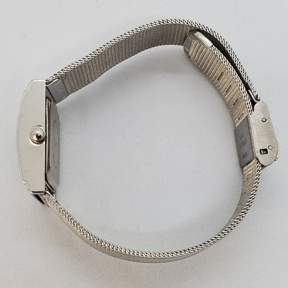 Kim Rogers Women's Watch 20MM MOP‎ Dial Crystal Bezel Gray Mesh Band New Battery